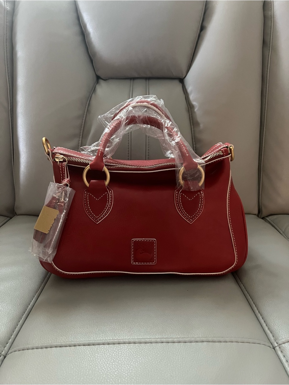 Dooney & Bourke Red Florentine Edge Medium Satchel